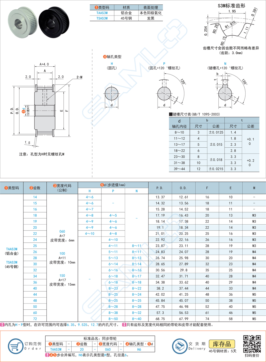 直線模組帶輪，同步帶輪材質